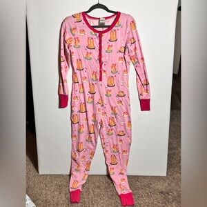 Nite Nite Munki Munki Pink Long Pajama One Piece Pancake Pajamas Large